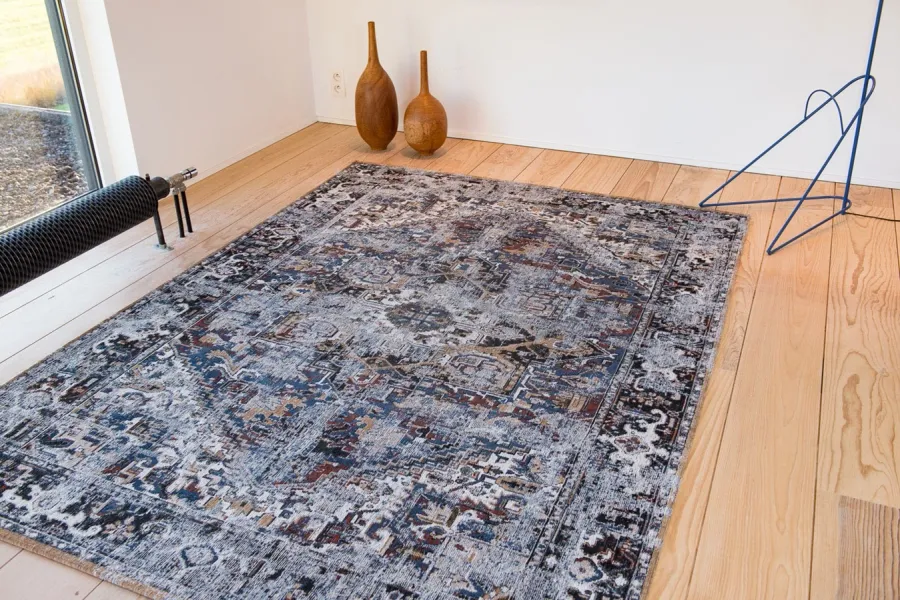 obrazek 5 Cudowny granatowo bordowy dywan klasyczny - DIVAN BLUE 8707