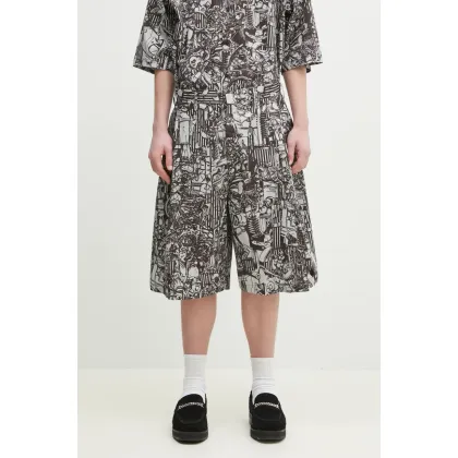 Zdjęcie Marcelo Burlon szorty bawełniane Aop Mech Pajama Shorts Dark Grey Medium męskie kolor szary CMCB00AS25FAB0010706