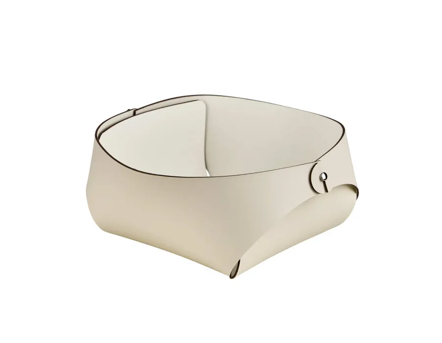 obrazek 1 Stylowy skórzany koszyk Flora rozmiaru 15x15xH7 cm