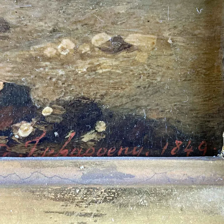 obrazek 6 Pejzaż z odpoczywającą pasterzem, owcą i krową, Tschaggeny 1849