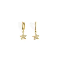 Picture Earrings Gold-plated 18-carat silver white zircons