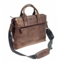 Zdjęcie Ciemnobrązowa torba skórzana na laptopa