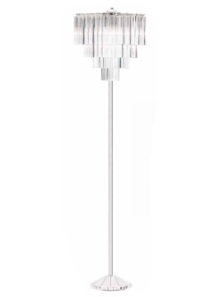 obrazek 1 Lampa podłogowa z przezroczystym trójściennym szkłem Murano - Il Paralume Marina