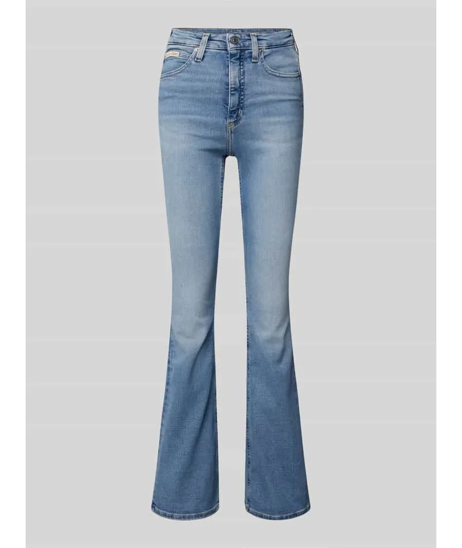 obrazek 1 Jeansy z poszerzaną nogawką o kroju skinny fit z 5 kieszeniami