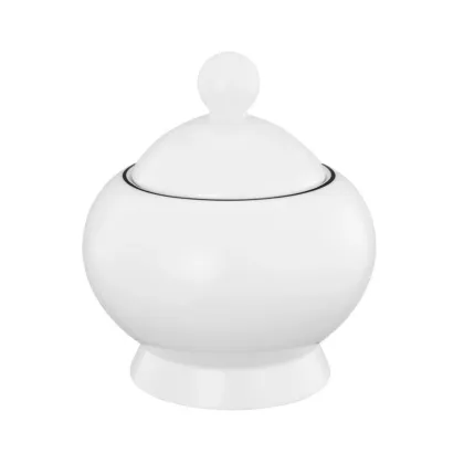 Picture Beautiful, stylish sugar bowl with a black decorative rim - Seltmann Weiden