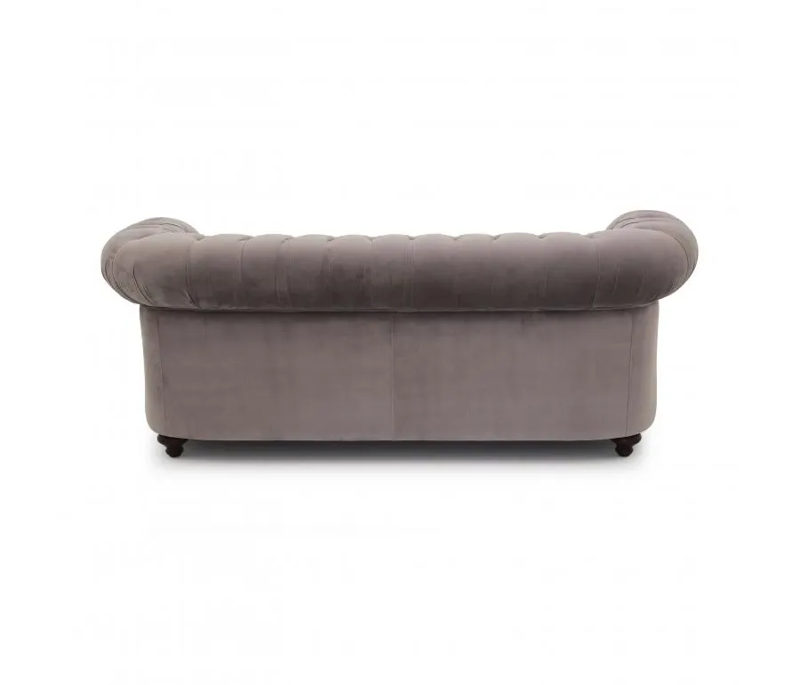 obrazek 3 Szara elegancka sofa 3-osobowa w stylu Chesterfield- Sevensedie