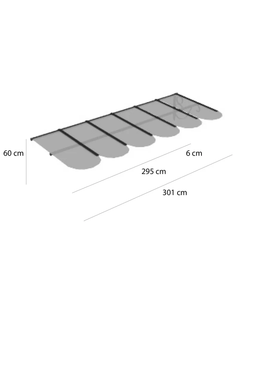 obrazek 1 Przedłużenie płaskiego daszka nad drzwi Daphne 301×120 cm