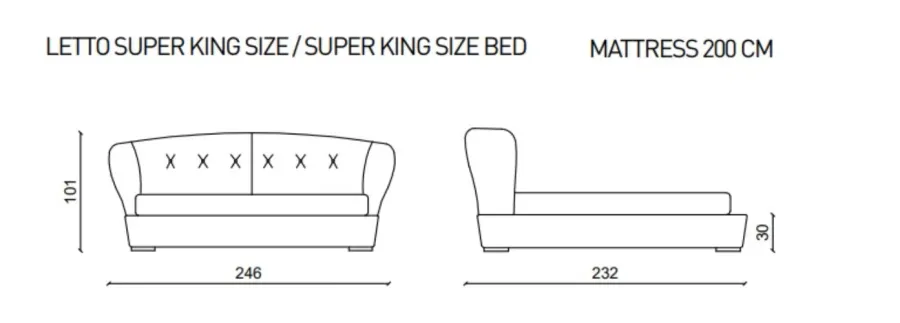 obrazek 4 Włoskie łóżko z litego drewna, super king size - Ulivi Salotti