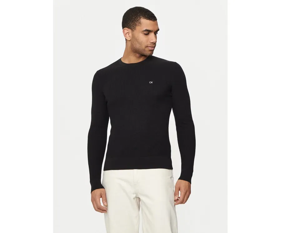 obrazek 1 Calvin Klein Sweter K10K113031 Czarny Regular Fit