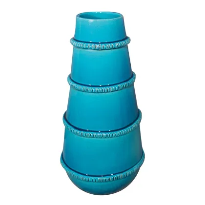 Picture Italian ceramic vase with a conical shape