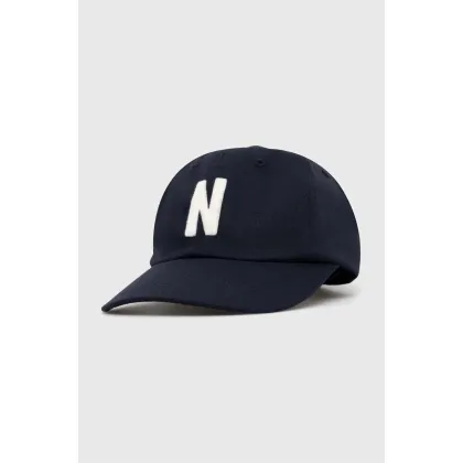 Zdjęcie Norse Projects czapka z daszkiem bawełniana Felt N Twill Sports Cap kolor granatowy z aplikacją N80.0128.7004