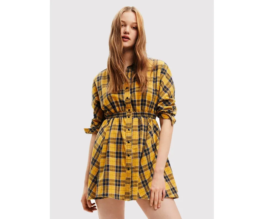 obrazek 1 Desigual Sukienka koszulowa Verona 22WWVW69 Żółty Regular Fit