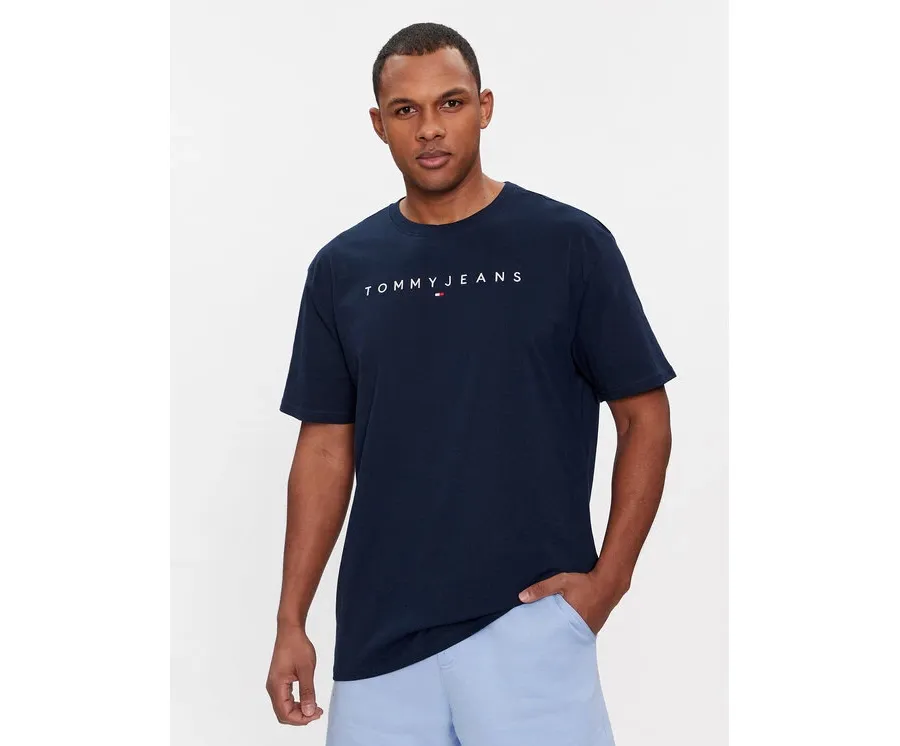 obrazek 1 Tommy Jeans T-Shirt Linear Logo DM0DM17993 Granatowy Regular Fit