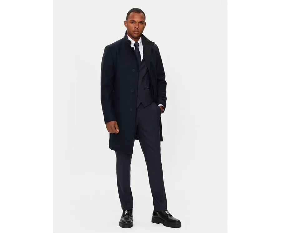 obrazek 1 Hugo Płaszcz wełniany Mintra X2441 50528837 Granatowy Regular Fit HUGO