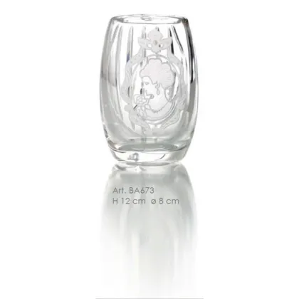 Zdjęcie Włoski pojemnik na szczoteczki z kryształu z ręcznie grawerowanym portretem damy - Il Paralume Marina