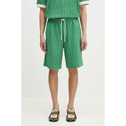 Zdjęcie Drôle de Monsieur szorty bawełniane Le Short Monogramme męskie kolor zielony G-BS158-CO201-EM
