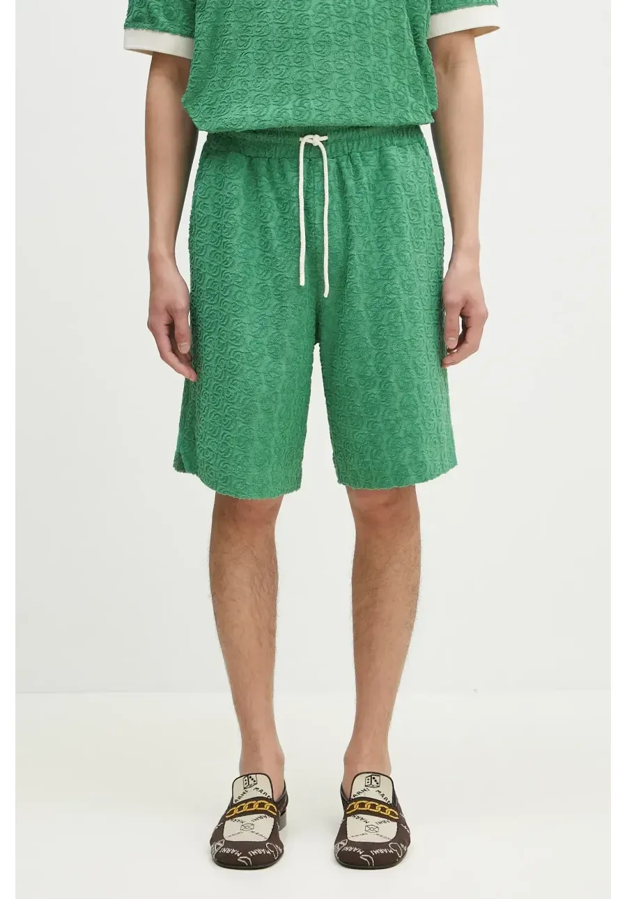 obrazek 1 Drôle de Monsieur szorty bawełniane Le Short Monogramme męskie kolor zielony G-BS158-CO201-EM