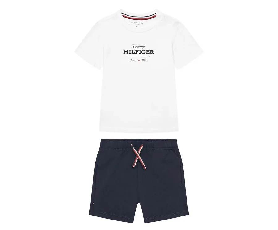 obrazek 1 Tommy Hilfiger Komplet t-shirt i spodenki Monotype KN0KN02047 Granatowy Regular Fit