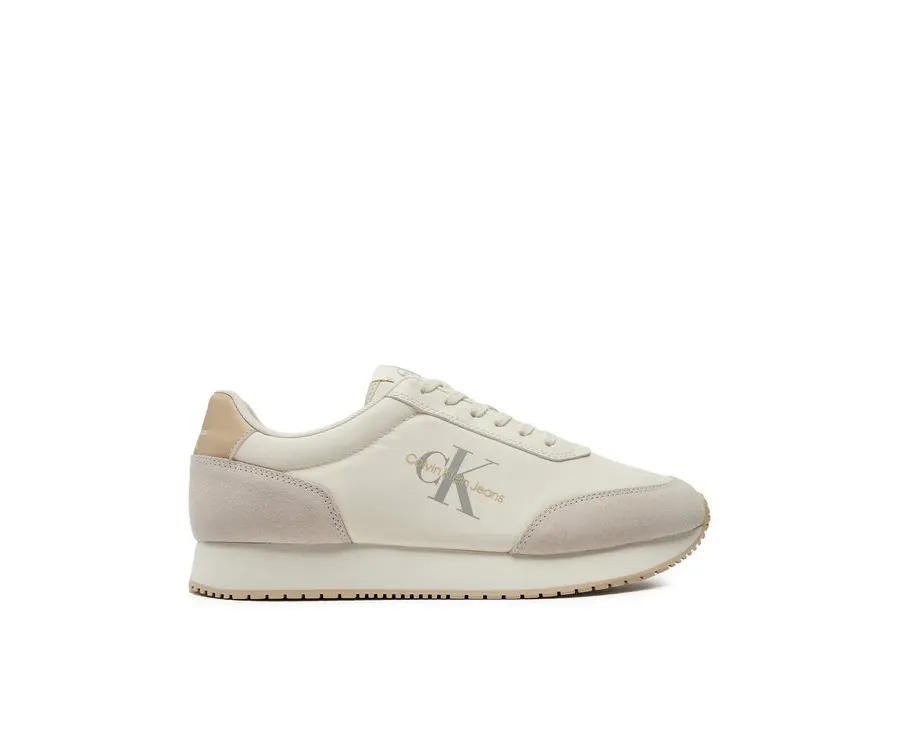obrazek 1 Calvin Klein Jeans Sneakersy Retro Runner Low Mix Mtl YM0YM01032 Écru