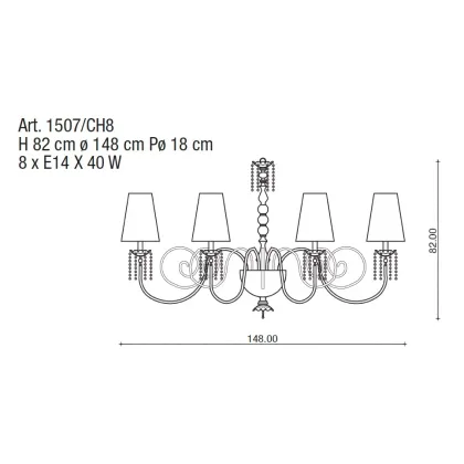 Zdjęcie Luksusowy żyrandol z kryształowymi spodeczkami i zawieszkami Swarovskiego - Il Paralume Marina