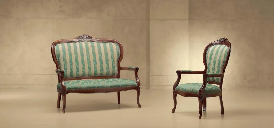 obrazek 1 Ekskluzywna sofa i fotel w stylu francuskim do salonu – Morello Gianpaolo