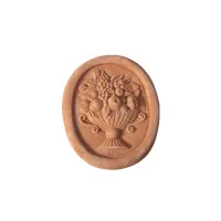 Picture Italian oval garden relief depicting fruit - Goti Terrecotte