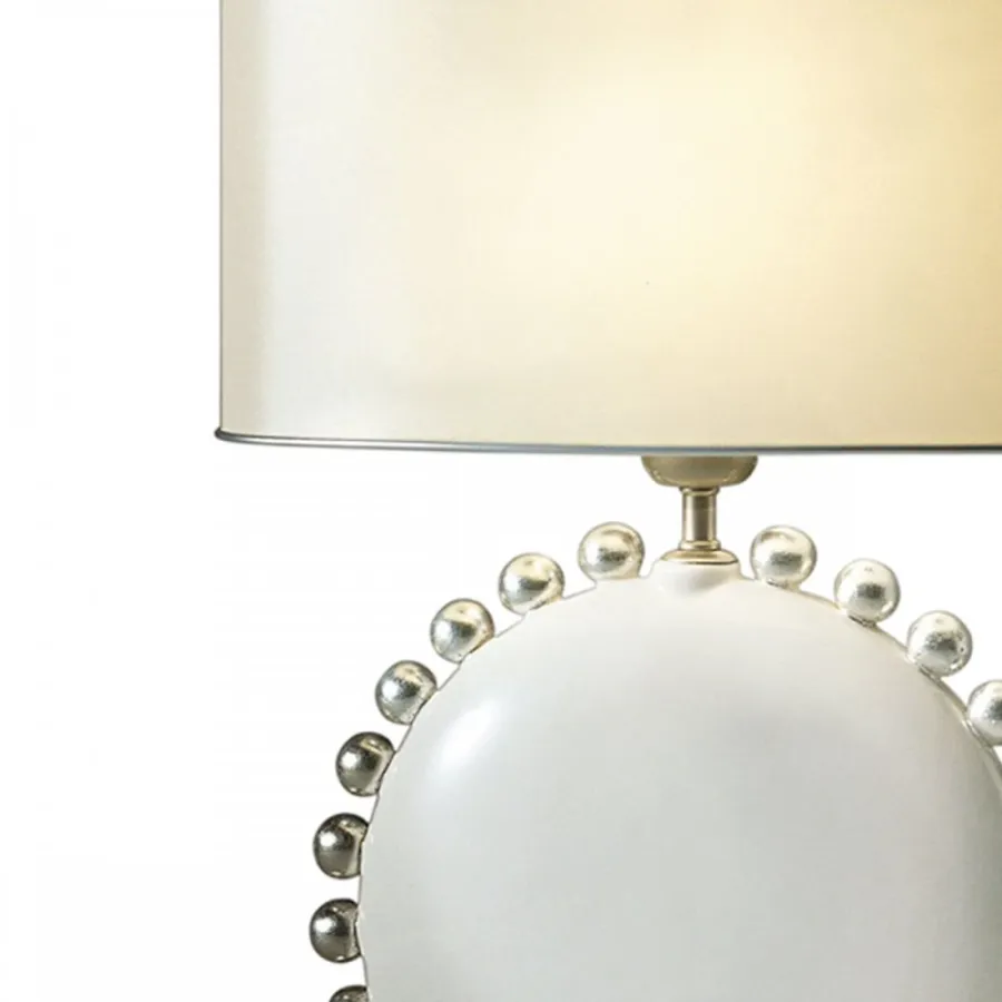 obrazek 3 Średnia lampa stołowa z glazurowanej ceramiki H.28xL.29xP.7 cm