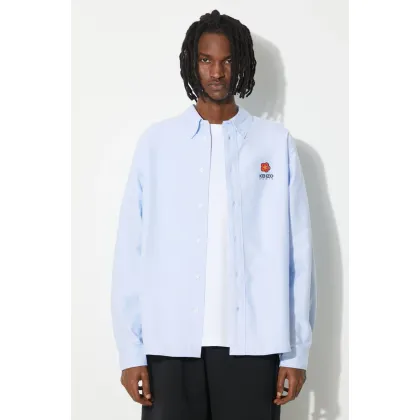 Zdjęcie Kenzo koszula bawełniana Boke Flower Crest Casual Shirt męska kolor niebieski regular z kołnierzykiem button-down FD55CH4109LO.64