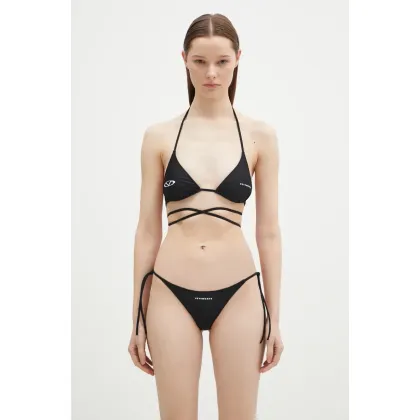 Zdjęcie VETEMENTS dwuczęściowy strój kąpielowy Oval Logo kolor czarny lekko usztywniona miseczka WA66SW120B