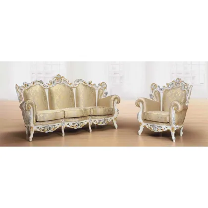 Zdjęcie Bogato zdobiona dwuosobowa sofa w stylu antycznym – Morello Gianpaolo