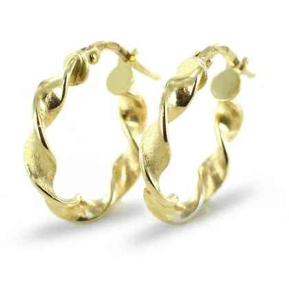 Zdjęcie Zawinięte kolczyki koła z żółtego złota