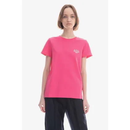 Zdjęcie A.P.C. t-shirt bawełniany New Denise kolor różowy COEZC.F26848-OFFWHITE