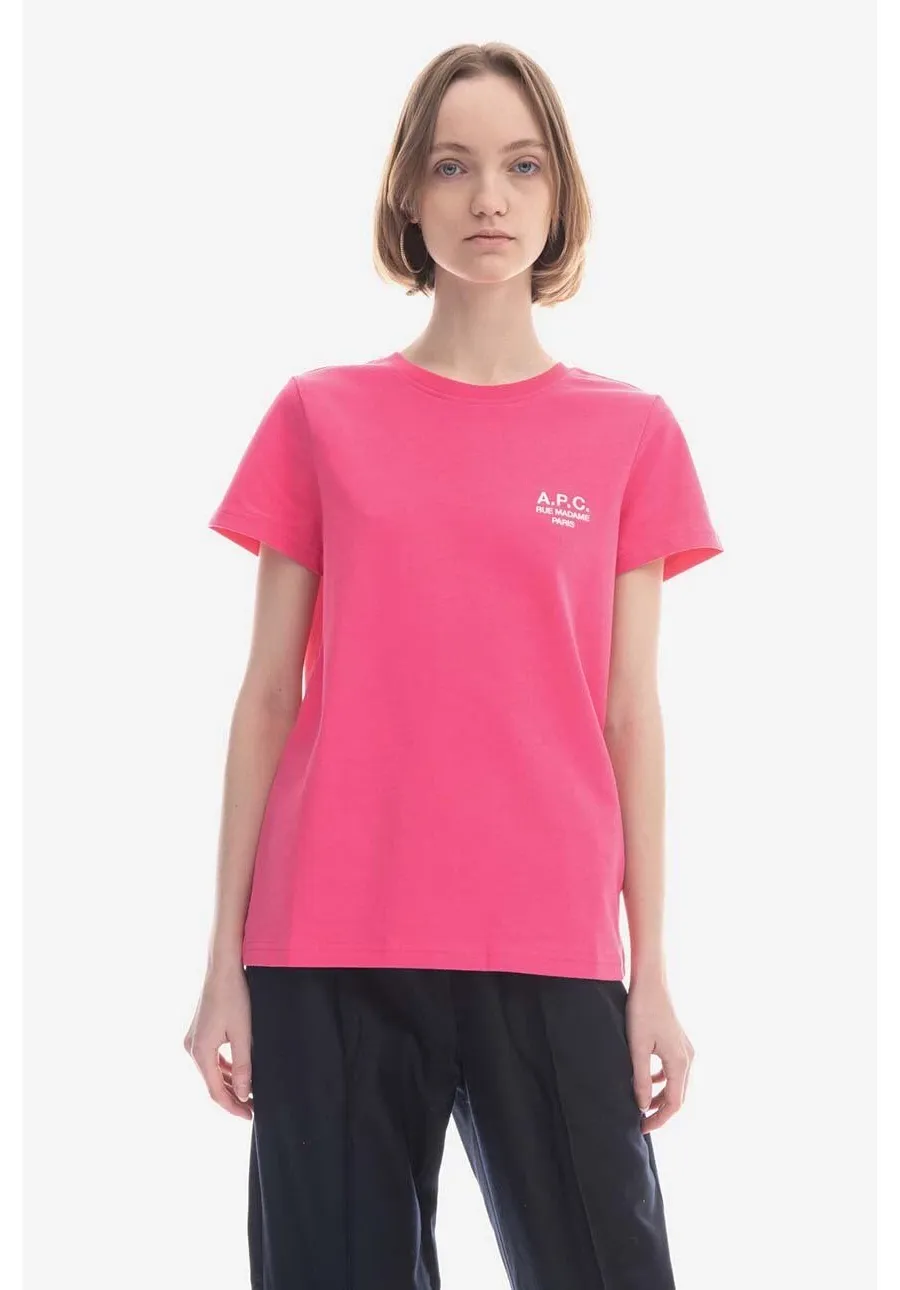 obrazek 1 A.P.C. t-shirt bawełniany New Denise kolor różowy COEZC.F26848-OFFWHITE