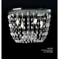Picture A unique ceiling lamp with rows of glass pearls and hand-strung crystals - Il Paralume Marina