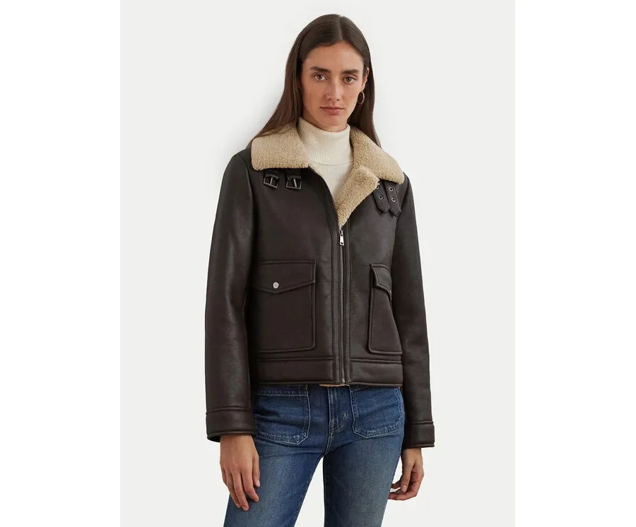 obrazek 1 LAUREN RALPH LAUREN Kurtka z imitacji skóry 297957530001 Brązowy Regular Fit