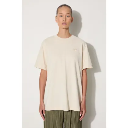 Zdjęcie New Balance t-shirt bawełniany WT41501LIN damski kolor beżowy