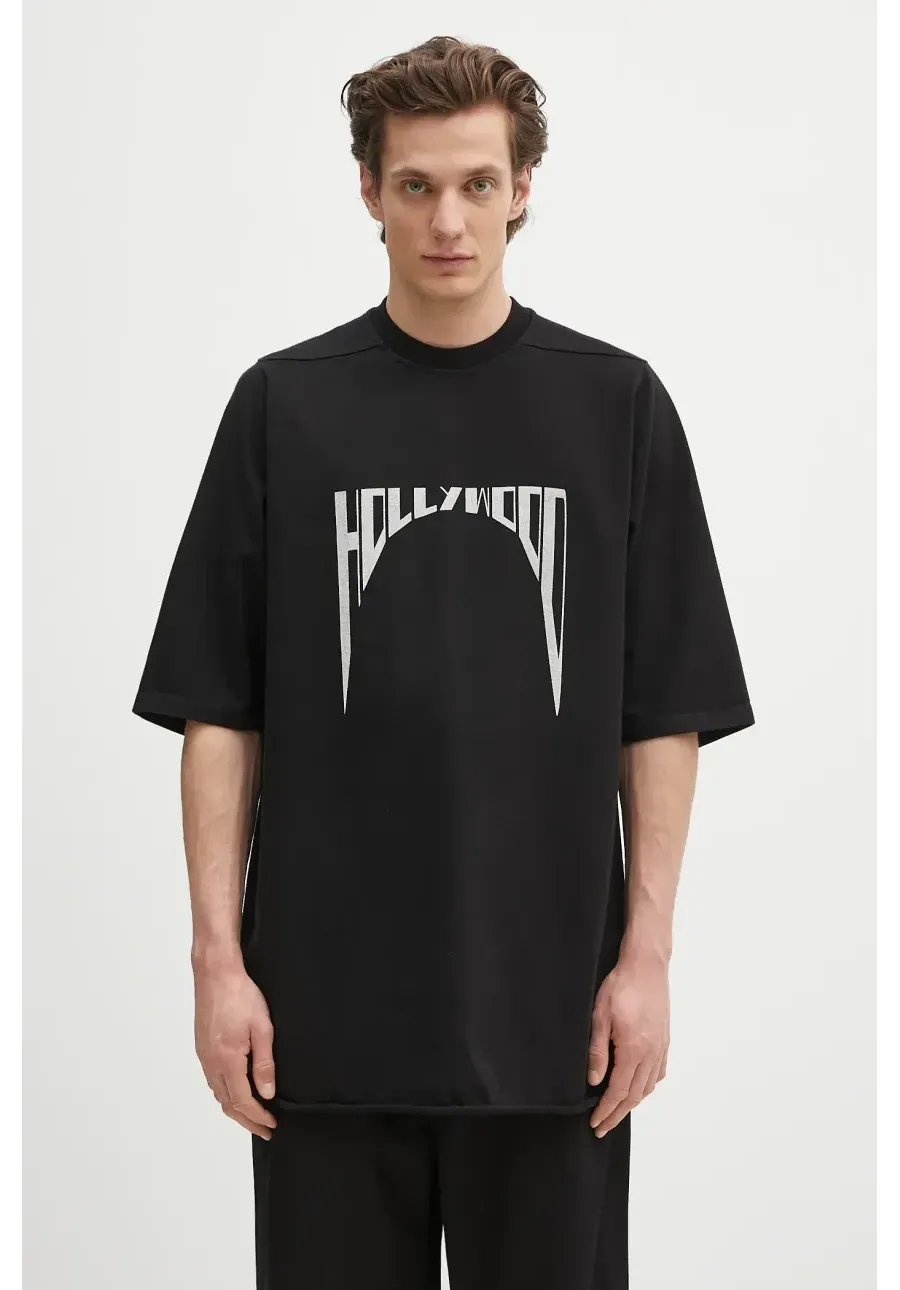 obrazek 1 Rick Owens DRKSHDW t-shirt bawełniany Jumbo Ss T męski kolor czarny z nadrukiem DU01E3274.RIGEP2
