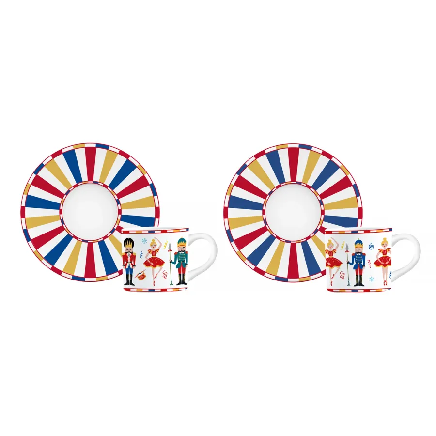 obrazek 1 Bialetti - Zestaw 2 filiżanek ze spodkami do espresso Nutcracker BIALETTI