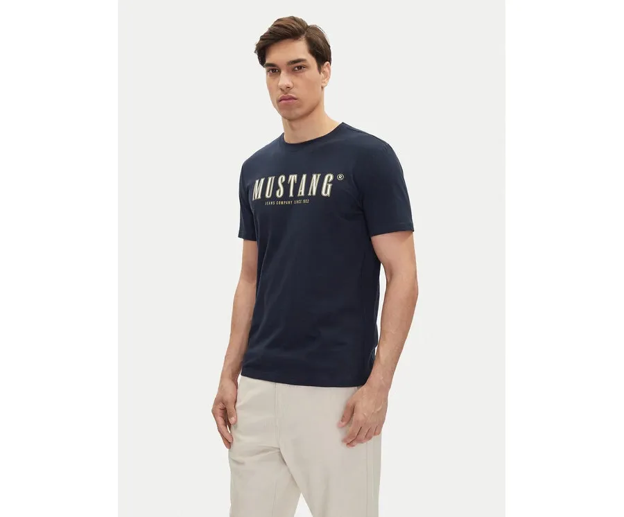 obrazek 1 Mustang T-Shirt Austin 1016281 Granatowy Regular Fit