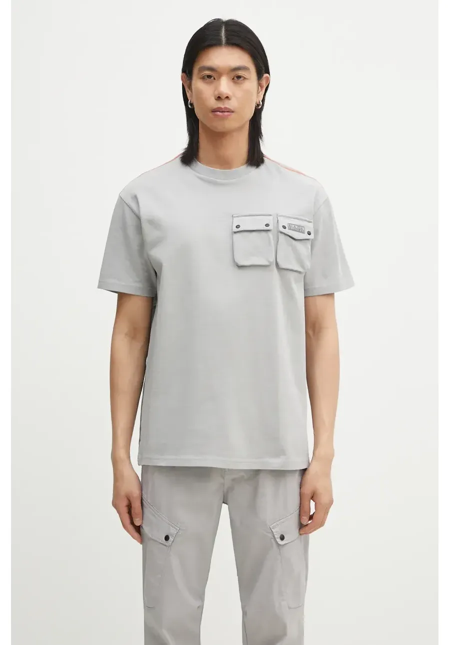 obrazek 1 Napapijri t-shirt bawełniany S-Rivalto męski kolor szary gładki NP0A4IELH621