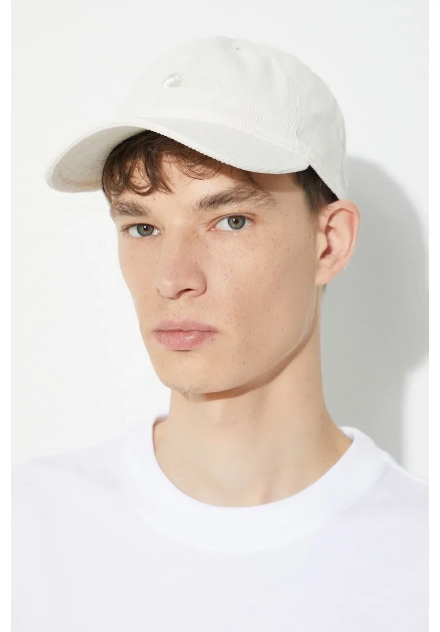 obrazek 1 Carhartt WIP czapka z daszkiem bawełniana Harlem Cap kolor beżowy gładka I028955.D6XX
