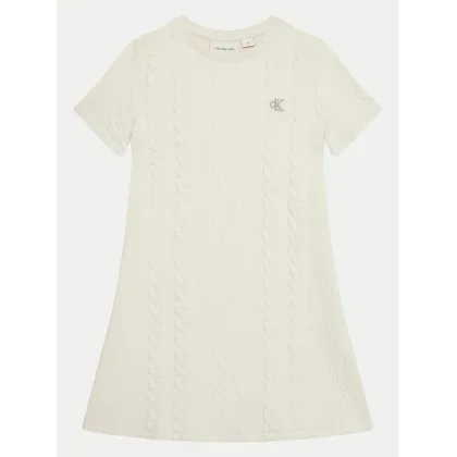Zdjęcie Calvin Klein Jeans Sukienka dzianinowa IG0IG02772 Écru Regular Fit