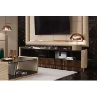 Picture TV cabinet with a wooden frame made of veneered or varnished wood