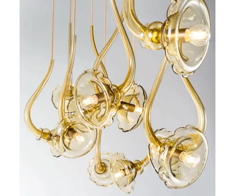 obrazek 3 Oryginalna włoska szklana lampa wisząca - szkło murano