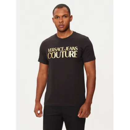 Zdjęcie Versace Jeans Couture T-Shirt 77GAHT05 Czarny Regular Fit