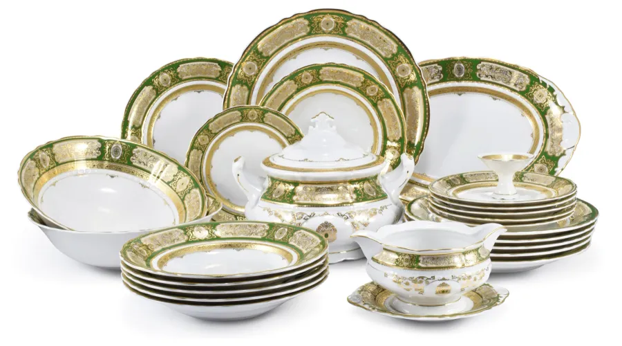 obrazek 1 Bogato zdobiona 25-częściowa zastawa obiadowa z porcelany z kolekcji Magic brooch – Leander