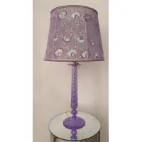 Picture Purple crystal table lamp with lampshade – Il Paralume Marina