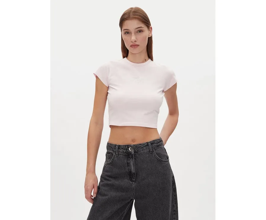 obrazek 1 HUGO T-Shirt Dome_B 50537247 Różowy Cropped Fit