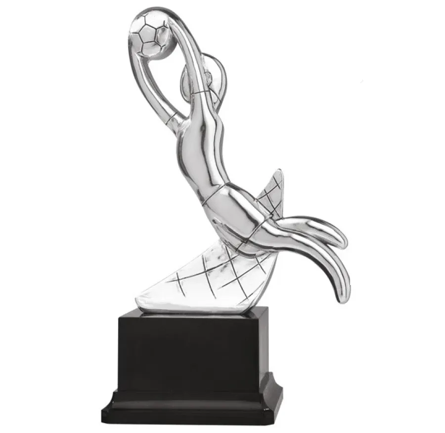 picture 1 Silver figure with a goalkeeper's silhouette - Astra Argenti