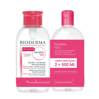 Zdjęcie Bioderma Sensibio H2O Płyn micelarny, 2 x 500 ml 1000 ml